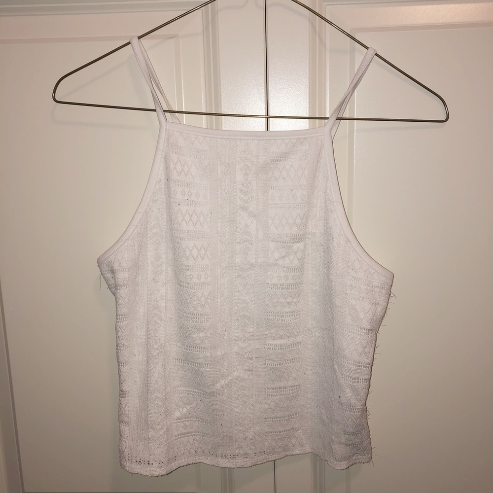 garage white crop top